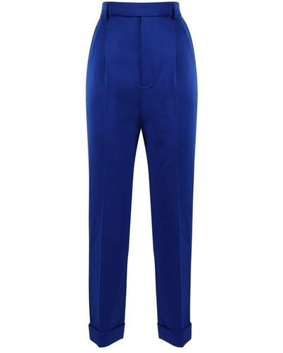 Saint Laurent High Waist Tailored Trousers - Blue