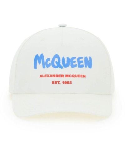Alexander McQueen Graffiti Logo Baseball Hat - Blue