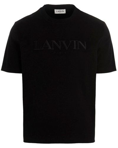 Lanvin Logo Embroidered Crewneck T-shirt - Black