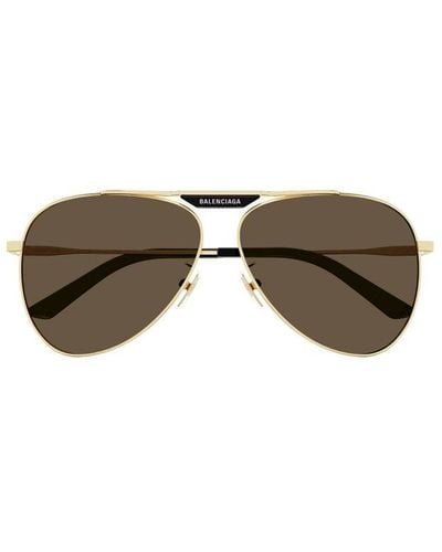 Balenciaga Aviator-framed Sunglasses - Metallic