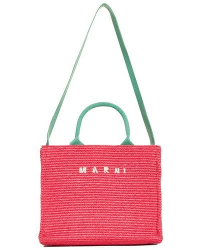 Marni Basket Small Fabric Bag - Pink
