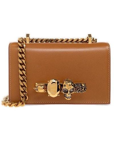 Alexander McQueen 'jewelled Satchel Mini' Shoulder Bag, - Brown