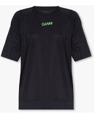 Ganni T-shirt With Logo - Black