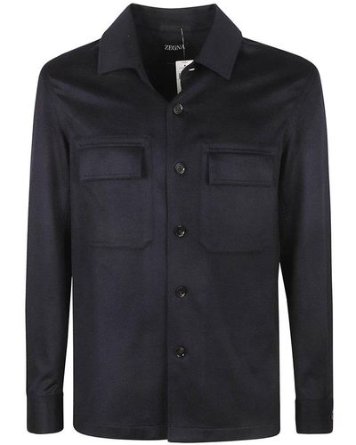 ZEGNA Long Sleeved Buttoned Shirt - Black