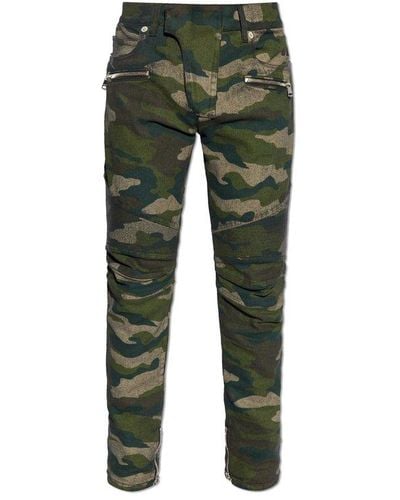 Balmain Camouflage Print Jeans By - Green