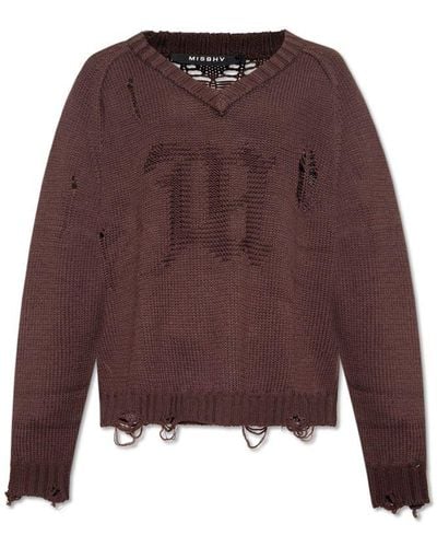 MISBHV Sweater With Vintage Effect - Brown