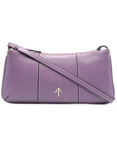 MANU Atelier Logo Plaque Mini Pita Shoulder Bag - Purple