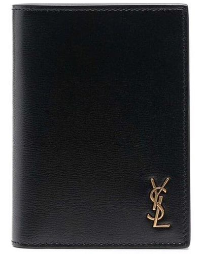 Saint Laurent Card Holder With Logo Plaque - Black