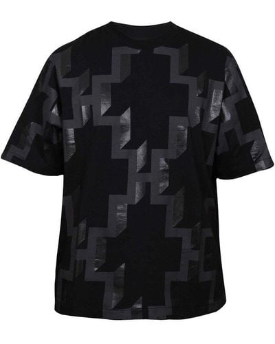 Marcelo Burlon Cotton T-shirt With Logo Print - Black