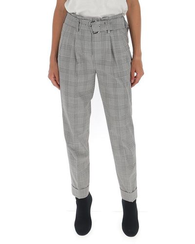 MICHAEL Michael Kors Chequered Detail Tailored Trousers - Grey