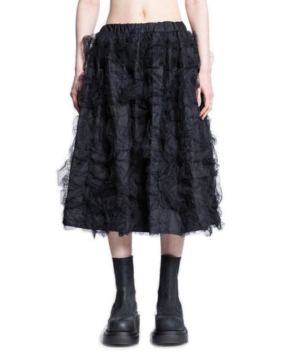 Comme des Garçons Lace-detailed Midi Skirt - Black