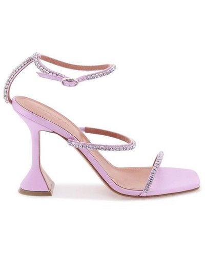 AMINA MUADDI Gilda Embellished Strap Sandals - Pink