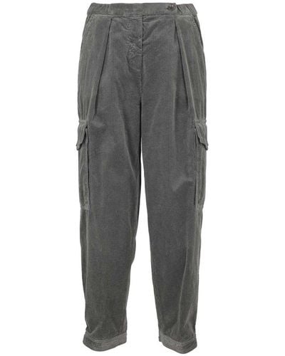 Aspesi Tapered-leg Cropped Cargo Pants - Grey
