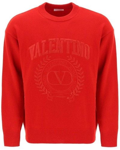 Valentino Logo Embroidered Crewneck Sweater