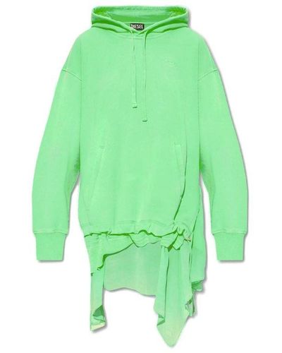 DIESEL D-role Handkerchief Drawstring Hoodie Dress - Green