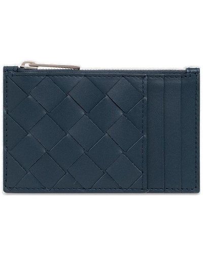 Bottega Veneta Leather Card Case - Blue