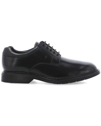 Hogan Contrast-sole Lace Up Shoes - Black