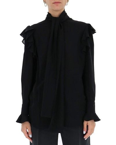 Alexander McQueen Pussy Bow Blouse - Black