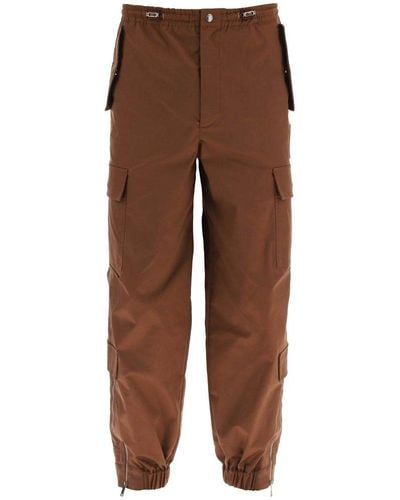 Valentino Zip Detailed Cargo Trousers - Brown