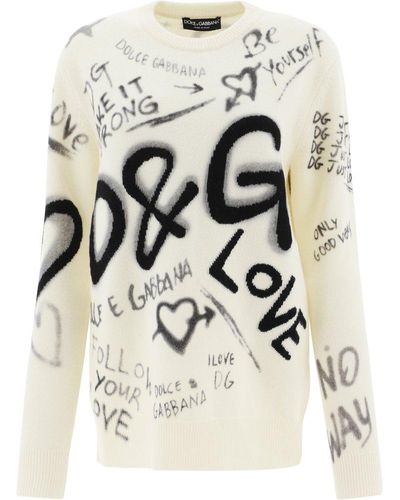 Dolce & Gabbana "graffiti" Sweater - White