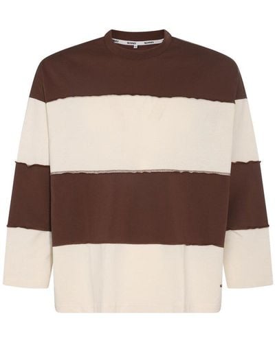 Sunnei Two-toned Three-quarter Sleeved T-shirt - Brown