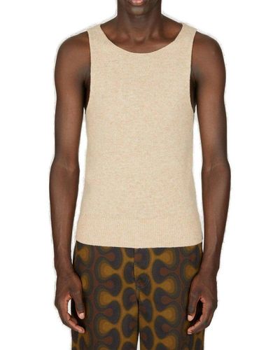 Dries Van Noten Sleeveless Knitted Top - Natural