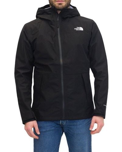 The North Face Logo Printed Zip-up Jacket - Black