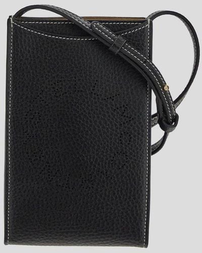 Stella McCartney Logo Perforated Phone Pouch - Black