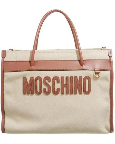 Moschino Logo Patch Tote Bag - Natural