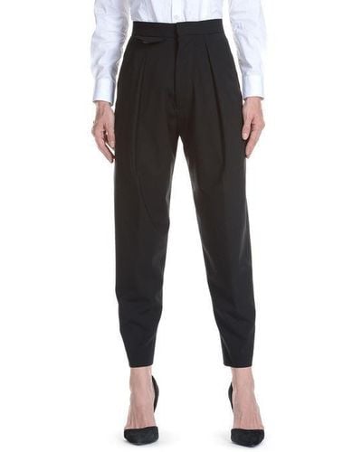 DSquared² High Waist Pleated Trousers - Black