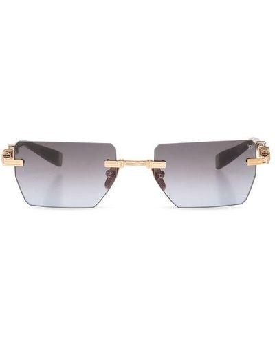 BALMAIN EYEWEAR Pierre Rectangular Frame Sunglasses - Metallic