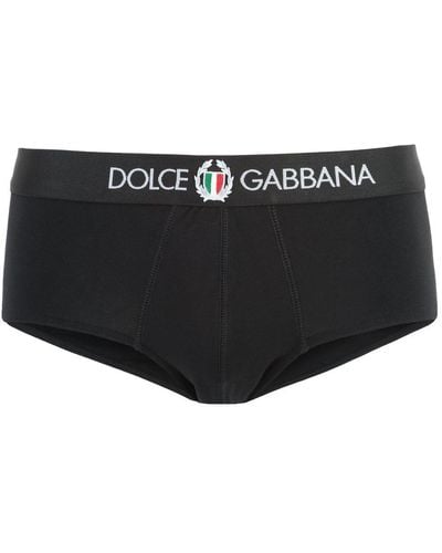 Dolce & Gabbana Logo-appliqued Briefs, - Black