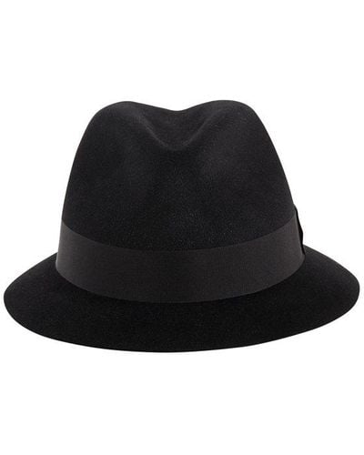 Saint Laurent Ribbon-detail Fedora Hat - Black