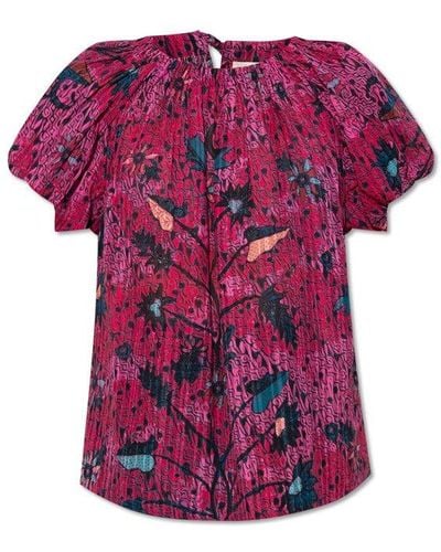 Ulla Johnson ‘Flo’ Top With Puff Sleeves - Pink