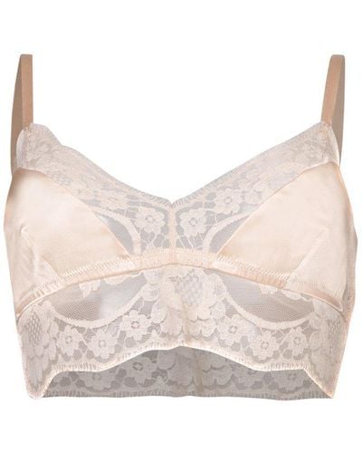 Dolce & Gabbana Lace Detailed Twill Bralette - Natural