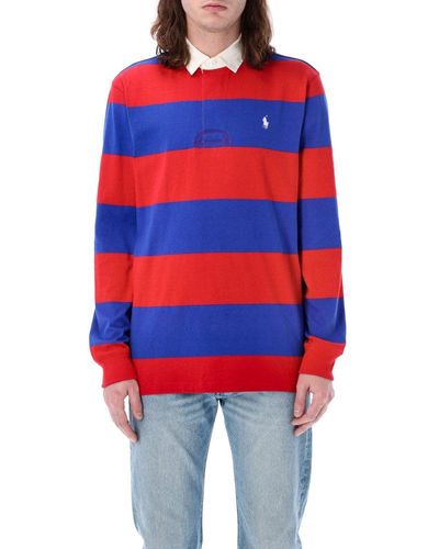 Polo Ralph Lauren Logo-embroidered Long-sleeved Striped Polo Shirt