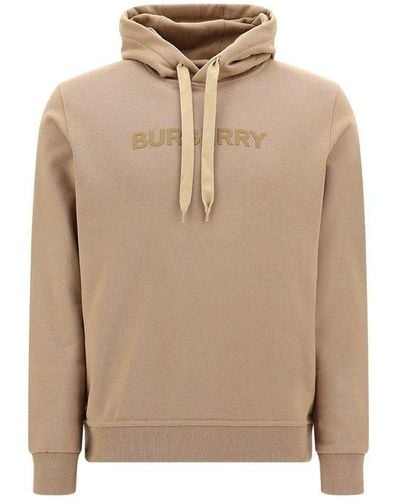 Burberry Ansdell Logo Cotton Jersey Hoodie Camel - Brown