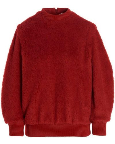 Max Mara Carmine Zipped Crewneck Sweatshirt - Red