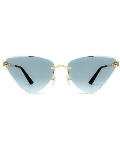 Cartier Triangle Frame Sunglasses - Blue