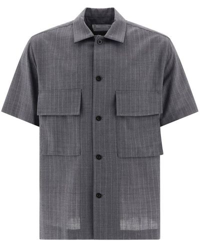 Sacai Pinstripe Shirt With Pockets - Grey