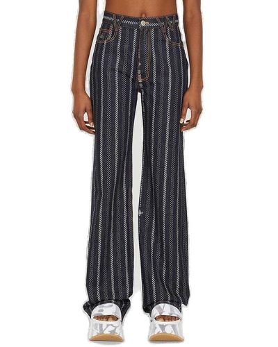 Vivienne Westwood Ray Striped Straight-leg Jeans - Black