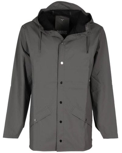Rains Drawstring Hooded Jacket - Black