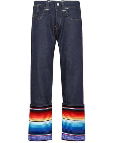 Junya Watanabe Stripe Detailed Denim Jeans - Blue