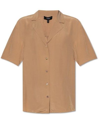 Theory Shirt With Short Sleeves - Natural