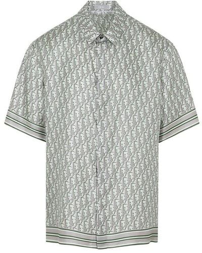 Dior Oblique Pixel Short-sleeve Shirt - Gray