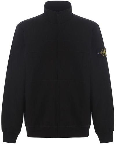 Stone Island Zip-up Sweatshirt - Black
