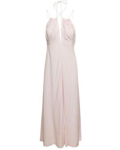 Totême Cut-out Detailed Sleeveless Maxi Dress - Natural