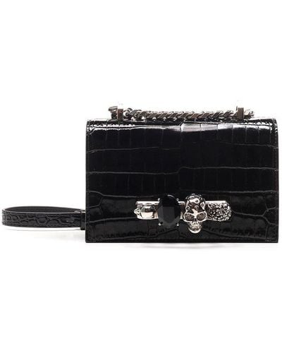 Alexander McQueen Jeweled Mini Satchel Bag - Black