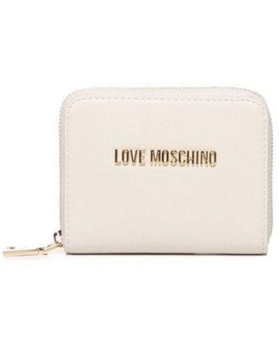 Love Moschino Logo Lettering Zip Around Wallet - White