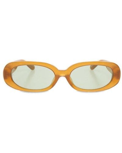 Linda Farrow X Rowen Rose Cara Oval Framed Sunglasses - Yellow